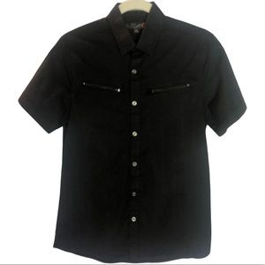 Guess Black Button Down SS Shirt